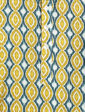 Load image into Gallery viewer, Campana Boys Bansi Cotton Dhoti Kurta Set - Kantha Waves - Mustard &amp; Blue
