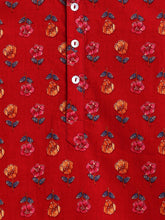 Load image into Gallery viewer, Campana Boys Bansi Pure Cotton Floral &amp; Striped Dhoti Kurta Set - Red &amp; Blue
