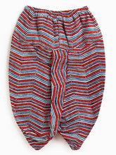 Load image into Gallery viewer, Campana Boys Bansi Pure Cotton Floral &amp; Striped Dhoti Kurta Set - Red &amp; Blue
