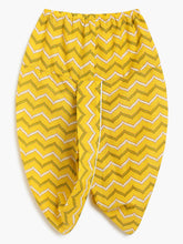 Load image into Gallery viewer, Campana Boys Bansi Pure Cotton Striped &amp; Floral Dhoti Kurta Set - Green &amp; Mustard
