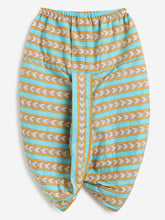 Load image into Gallery viewer, Campana Boys Bansi Pure Cotton Floral Print Dhoti Kurta Set - Blue &amp; Mustard
