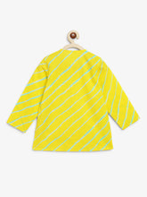 Load image into Gallery viewer, Campana Boys Bansi Pure Cotton Leheriya Print Dhoti Kurta Set - Yellow &amp; Turquoise
