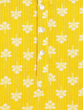 Load image into Gallery viewer, Campana Boys Bansi Pure Cotton Floral &amp; Kanthawork Dhoti Kurta Set - Yellow &amp; White
