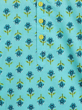 Load image into Gallery viewer, Campana Boys Bansi Dhoti Kurta Set - Small Block Print - Turquoise &amp; Lime Green
