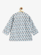 Load image into Gallery viewer, Campana Boys Bansi Gota &amp; Pintuck Dhoti Kurta Set - Blue &amp; Grey
