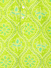 Load image into Gallery viewer, Campana Boys Bansi Dhoti Kurta Set - Bandhini Print - Lime Green &amp; Blue
