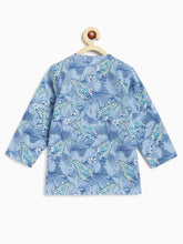 Load image into Gallery viewer, Campana Boys Bansi Dhoti Kurta Set - Paisley Print - Blue &amp; Grey
