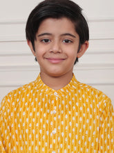 Load image into Gallery viewer, Campana Boys Palash Kurta Pyjama Set - Drip Drops - Yellow
