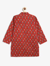 Load image into Gallery viewer, Campana Boys Palash Kurta Pyjama Set - Ikat Print - Maroon
