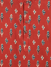Load image into Gallery viewer, Campana Boys Palash Kurta Pyjama Set - Ikat Print - Maroon
