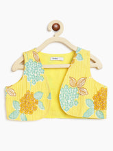Load image into Gallery viewer, Campana Boys Mahiya Dhoti Kurta with Jacket Set - Chevron &amp; Pintucks- Lemon Yellow
