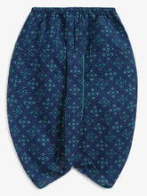 Load image into Gallery viewer, Campana Boys Mahiya Dhoti Kurta with Jacket Set - Sparkles Print - Blue &amp; Green
