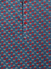 Load image into Gallery viewer, Campana Boys Mahiya Dhoti Kurta with Jacket Set - Floral Print - Blue &amp; Red
