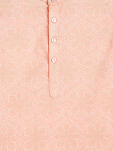 Load image into Gallery viewer, Campana Boys Nishant Kurta Set with Jacket - Foil Print - Gold &amp; Pink
