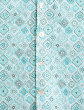 Load image into Gallery viewer, Campana Boys Nishant Kurta Pyjama with Jacket Set - Sequin Embroidery - Light Blue &amp; White
