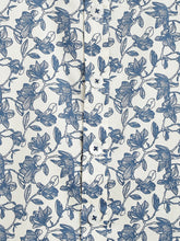 Load image into Gallery viewer, Campana Boys Yuki Short Sleeve Cotton Shirt - Tropical Print - White &amp; Blue
