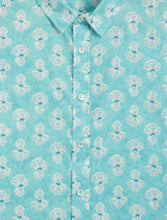 Load image into Gallery viewer, Campana Boys Yuki Short Sleeve Cotton Shirt - Block Print - Sky Blue
