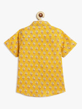 Load image into Gallery viewer, Campana Boys Yuki Paisley Print Short Sleeves Cotton Shirt - Mustard Yellow
