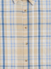 Load image into Gallery viewer, Campana Boys 100% Cotton Half Sleeves Checked Shirt - Beige &amp; Blue

