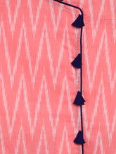 Load image into Gallery viewer, Campana Girls Papiha Lehenga Choli Set - Ikkat &amp; Block Print - Pink &amp; Navy Blue
