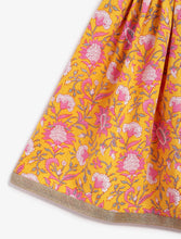 Load image into Gallery viewer, Campana Girls Papiha Lehenga Choli Set - Floral Print - Yellow &amp; Pink
