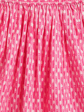 Load image into Gallery viewer, Campana Girls Papiha Pure Cotton Floral Printed Lehenga Choli Set - Turquoise &amp; Pink
