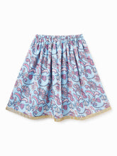 Load image into Gallery viewer, Campana Girls Papiha Pure Cotton Floral Block &amp; Jaal Print Lehenga Choli Set - Light Blue &amp; Purple
