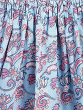 Load image into Gallery viewer, Campana Girls Papiha Pure Cotton Floral Block &amp; Jaal Print Lehenga Choli Set - Light Blue &amp; Purple
