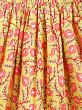 Load image into Gallery viewer, Campana Girls Papiha Pure Cotton Anaar Print Lehenga Choli Set - Yellow &amp; Peach
