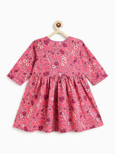Load image into Gallery viewer, Campana Girls Sanjana Pure Cotton Rose Printed Kurta - Pink &amp; Purple

