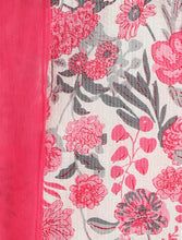 Load image into Gallery viewer, Campana Girls Kiran Printed Cotton Kurti Patiala &amp; Dupatta Set - White &amp; Pink
