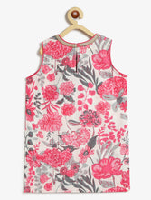 Load image into Gallery viewer, Campana Girls Kiran Printed Cotton Kurti Patiala &amp; Dupatta Set - White &amp; Pink
