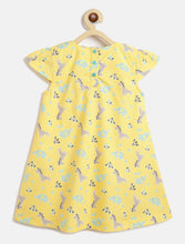 Load image into Gallery viewer, Campana Girls Suzy Cotton Dress with Bow - Nursery Animals - Yellow
