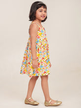Load image into Gallery viewer, Campana Girls Lisa Bohemian Flared Dress - Floral Print - White &amp; Multicolour
