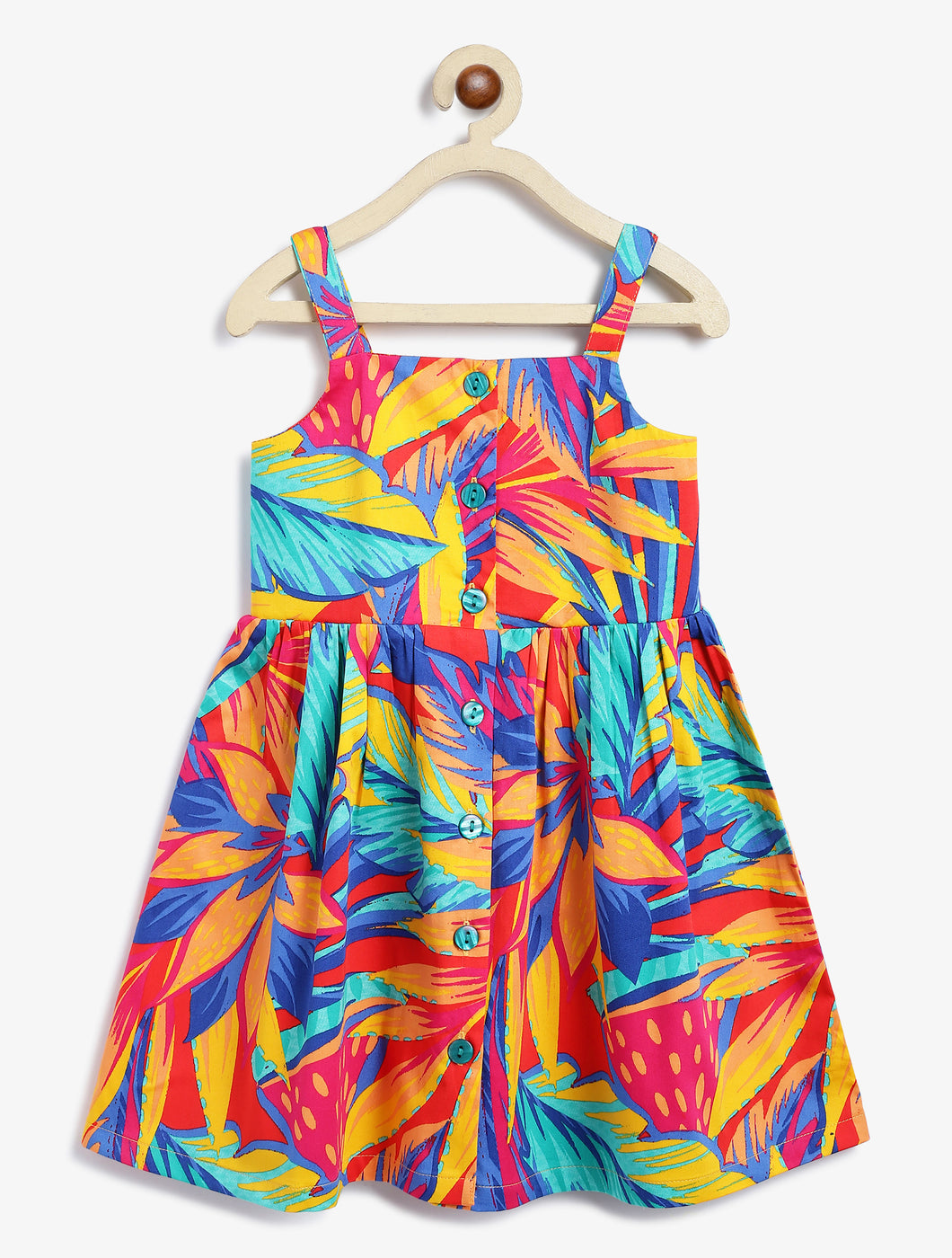 Campana Girls Lisa Bohemian Flared Dress - Colour Burst -  Multicolour