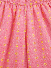 Load image into Gallery viewer, Campana Girls Udita Tunic &amp; Culottes Set - Floral Print - Off White &amp; Pink
