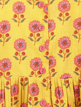 Load image into Gallery viewer, Campana Girls Udita Tunic &amp; Culottes Indo Western Set - Floral Print - Yellow &amp; Pink
