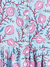 Load image into Gallery viewer, Campana Girls Udita Pure Cotton Anaar Print Tunic with Palazzo Set - Light Blue &amp; Purple
