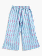 Load image into Gallery viewer, Campana Girls Udita Pure Cotton Anaar Print Tunic with Palazzo Set - Light Blue &amp; Purple
