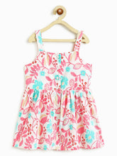 Load image into Gallery viewer, Campana Girls Udita Pure Cotton Floral Print Tunic with Palazzo Set - White &amp; Pink
