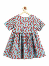 Load image into Gallery viewer, Campana Girls Zoe Dress - Flower Print - Blue &amp; Red
