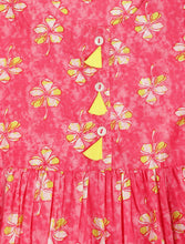 Load image into Gallery viewer, Campana Girls Zoe Pure Cotton Dress - Floral Print - Pink &amp; Yellow

