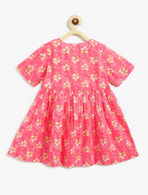 Load image into Gallery viewer, Campana Girls Zoe Pure Cotton Dress - Floral Print - Pink &amp; Yellow
