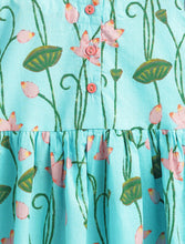 Load image into Gallery viewer, Campana Girls Zoe Cotton Dress with Short Jacket - Lotus Print - Light Blue &amp; Pink
