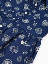 Load image into Gallery viewer, Campana Girls Emily 100% Cotton Seashells Print Dress With Pockets - Navy Blue
