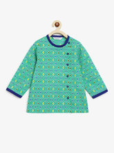 Load image into Gallery viewer, Campana Boys Ananda Dhoti Kurta Set - Diamond Motif - Teal &amp; Royal Blue
