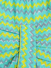 Load image into Gallery viewer, Campana Boys Ananda Dhoti Kurta Set - Floral &amp; Zigzag Print - Blue &amp; Lime Green
