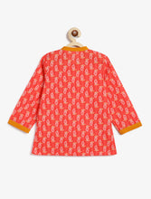 Load image into Gallery viewer, Campana Boys Ananda Dhoti Kurta Set - Floral &amp; Chevron Print - Red
