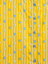 Load image into Gallery viewer, Campana Boys Ananda Pure Cotton Floral String Print Dhoti Kurta Set - Mustard &amp; Blue
