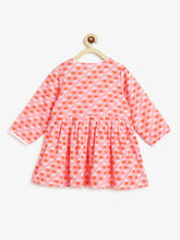 Load image into Gallery viewer, Campana Girls Asmi Dhoti Kurta Set - Blockprint Genda - Pink &amp; Off-white
